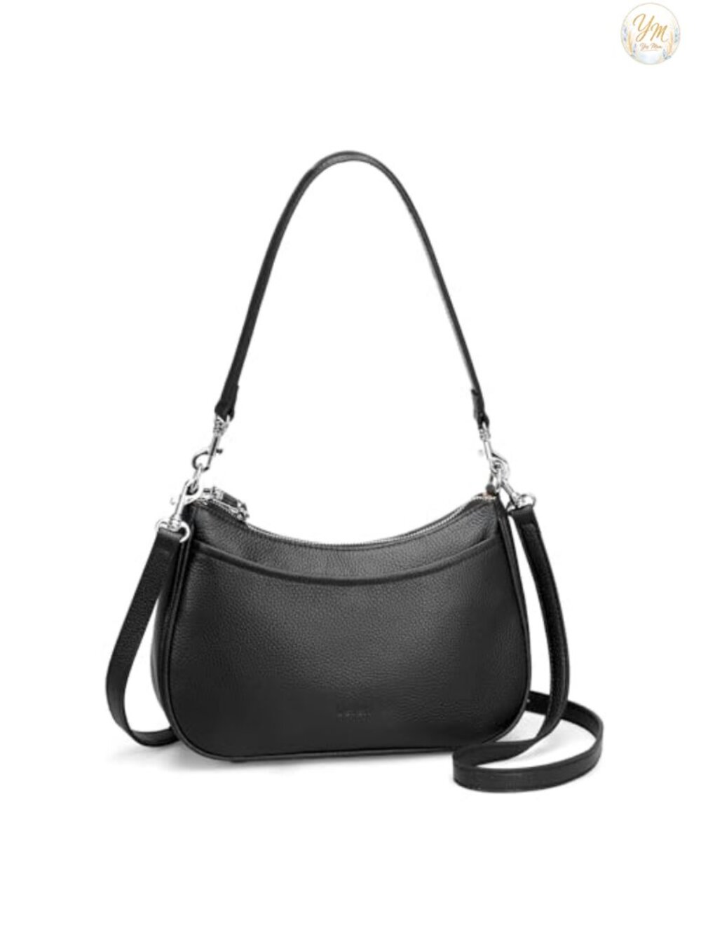 Genuine Leather Anti Theft Hobo Crossbody Purse With 2 Straps